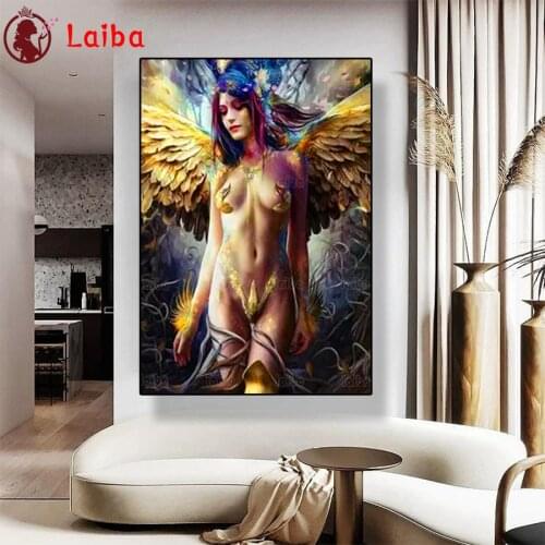 DIY Diamond Painting Fantasy art, sexy angel wings Diamond Mosaic Full Drill Square Embroidery round Cross Stitch Handmade Hobby