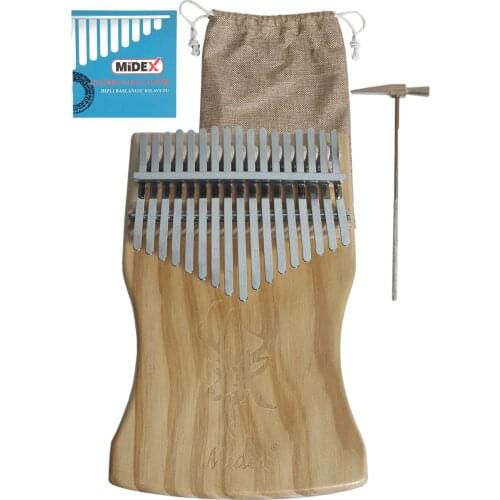 Kimi Kalimba WOOD 17 Key Hand Made Transparent Thumb Piano Mbira Sanza with Tuner Hammer Gig Musical Instrument Gift