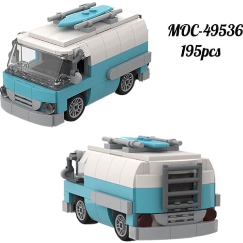 MOC Creative DIY Retro Vintage Surfer Van Car Bricks Model Building Blocks Transportation Car Educational Childrens Toys Gifts