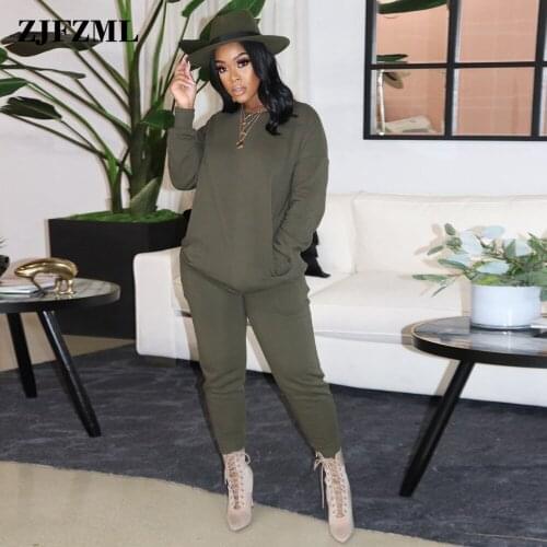 Casual Style Stretchy Two Piece Set Tracksuit Women O-neck Long Sleeve Sweatshirt and Drawstring Jogger Sweatpant Co Ord Outfits