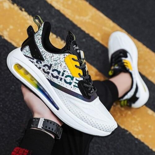 Fashion Mens Breathable Running Shoes High Quality Air Sole Cushioning Sneakers Outdoor Wear-resistant Reflective Jogging Shoes