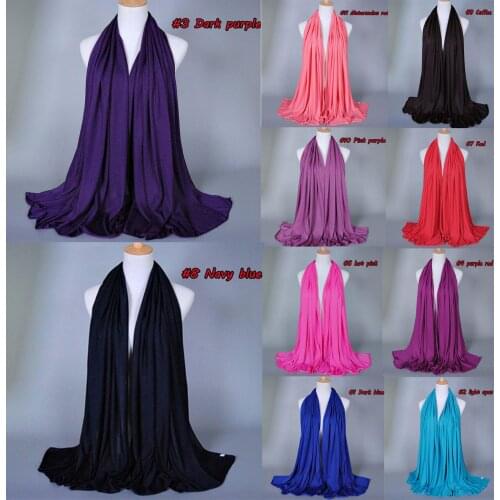 85*180cm Muslim Jersey Jijab Scarf For Women Femme Musulman Hijabs Niquabs Islamic Shawls Soild Color Turban Headscarf For Women
