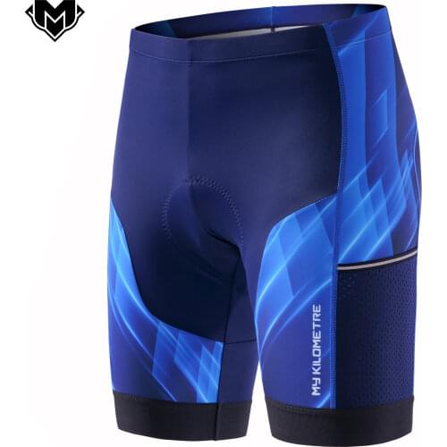 MK Mens Cycling Shorts with Side Pockets Blue Red Bike Shorts Classic Bicycle Riding Bike Shorts