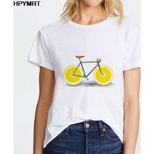 New t-shirts Summer Fruit bike printed women t shirt short sleeve harajuku tee Casual fashion tshirt tops Female clothing tees