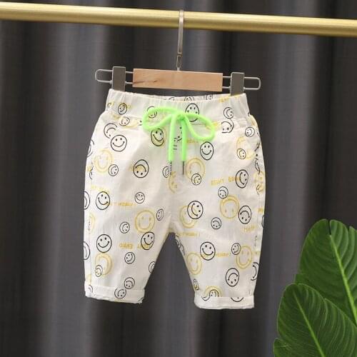 Unisex Clothes Boys Shorts Boy Leisure Beach Five Pants Children Elastic Shorts Beautiful Cartoon Sweatpants 2-6 Years Old
