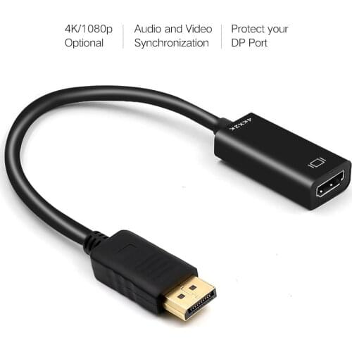 DP To HDMI-compatible Adapter 1080P 4K Male To Female Converter DisplayPort To HDMI-Compatible Cable for PC TV Projector
