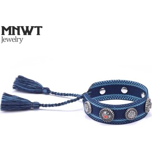MNWT Bohemian Thread Bracelet Multicolor String Cord Woven Braided Colorful Tassel Totem Bracelet Adjustable Hand Rope