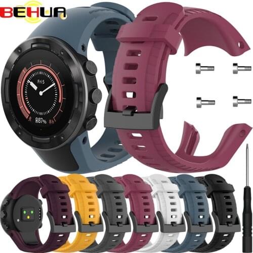BEHUA Silicone Wrist Straps For SUUNTO 5 Smart Watch For SUUNTO Sport Wristband Replacement Bracelet Strap Accessories Correa