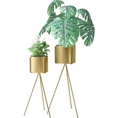 Nordic wrought iron flower stand simple and stylish creative balcony living room indoor floor-standing green rack