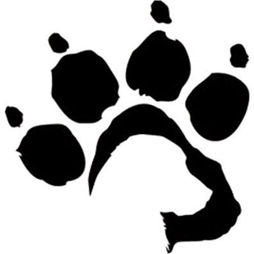 13cm*13.5cm Bardian Dog Paw Print Funny Car-styling Vinyl Decals Car Sticker Black/Silver S6-3847