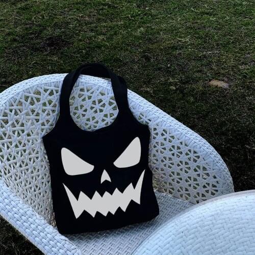 Shopping Bags for Boutique Shoulder Bag Women Halloween Funny Graphic 2021 Casual Fashion Grocery Reusable Foldable Tote