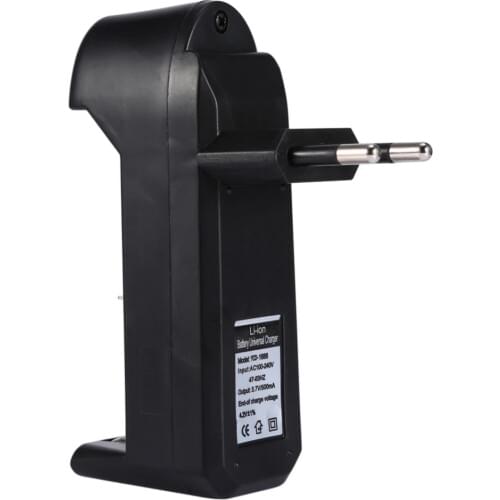 1pcs Universal EU Charger for 3.7V 18650 26650 16340 Rechargeable Li-ion Battery Single Slot Automatic Charger