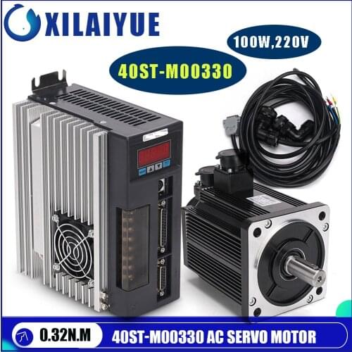 High quality Servo motor set 0.32N.M 100W 3000RPM 40ST AC Servo Motor 40ST-M00330 + Matched Servo Driver