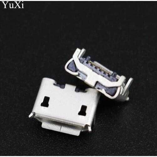 YuXi 100PCS Micro usb Jack connector charging port DIP four feet big OX horn feet DIP 5P SMD V8 for BlackBerry 9360 9370 9350