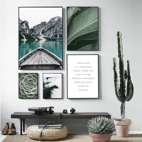 Green Nature Landscape Photography Posters and Prints Succulent Cactus Canvas Painting Gallery Wall Art Pictures Home Decoration