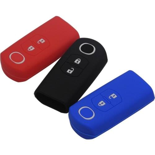 Bilchave 10pcs 2 Buttons For Mazda 2 3 5 6 CX-4 CX-3 MX5 CX-5 CX-7 CX-9 Fob Silicone Remote Car Key Case Cover Protector Holder