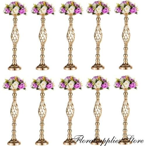 10PCS Metal Flower Arrangement Candle Holder Stand Set Candlelabra for Wedding Party Dinner Centerpiece Event Restaurant Hotel