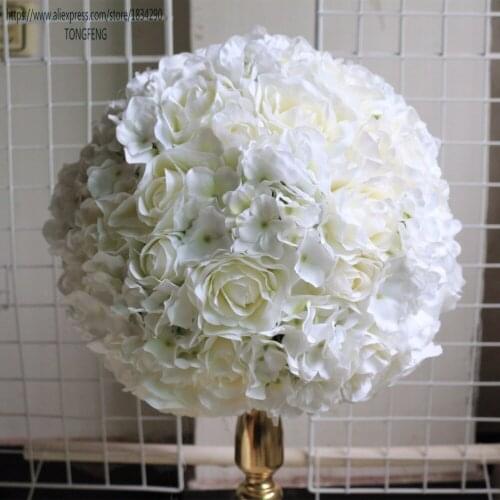 35cm 5pcs/lot wedding artificial 2/3 round flower ball for wedding table centerpiece flower wall backdrop decoration TONGFENG