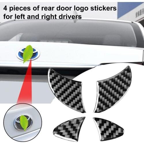4Pcs Logo Trim Anti-corrosive Lightweight Carbon Fiber Exterior Rear Trunk Logo Panel Trim Sticker for Toyota Corolla 2014-2018