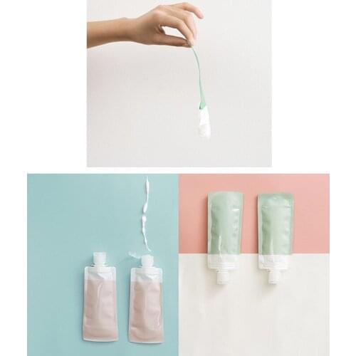 90ml Mini Travel Liquid Dispenser Bag 2pc Plastic Makeup Storage Bag Folding Facial Cleanser Liquid Emulsion Storage Bag U3