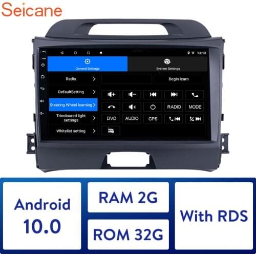 Seicane 2GB RAM Audio GPS Autoradio HD Touchscreen Android 10.0 Car Radio for 2010-2015 KIA Sportage WIFI support Carplay WIFI