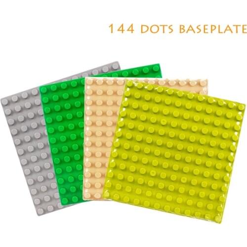 144 dots baseplate classic Bricks Big size Building Blocks children DIY Toys Assemble accessory Compatible with Duplo sets gift