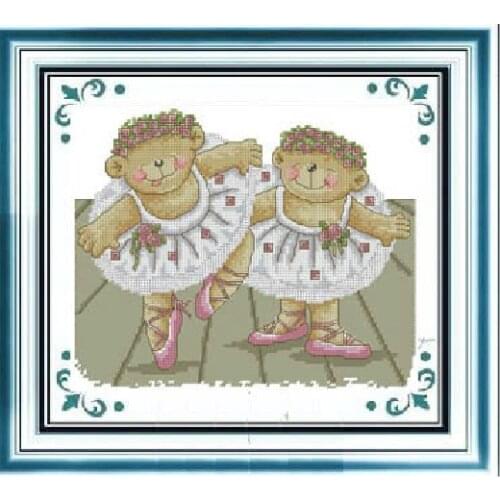FREE Shipping High Quality cross stitch ballerina bear, bear dancer