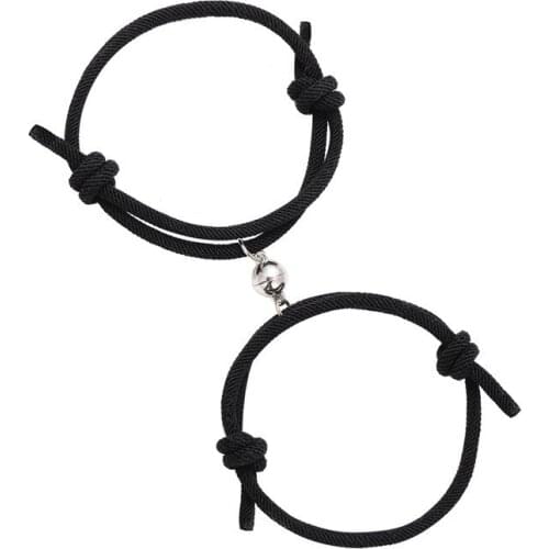 2pcs Couple Magnet Attract Lover Couple Bracelet Gift For Men Women Best Friend Rope Charm Bracelets Personality Jewelry
