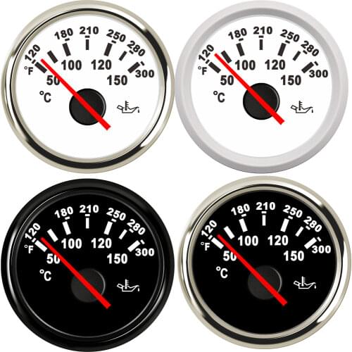 50-150 Celsius Degree Oil Temp Gauge for Marine Boat Yacht Oil Temperature Gauge 2 inch Gauge Meter Auto Engine 12V 24V