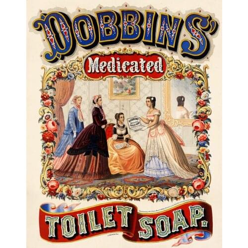 DOBBINS TOILET SOAP RETRO ADVERT LARGE METAL TIN SIGN POSTER WALL PLAQUE