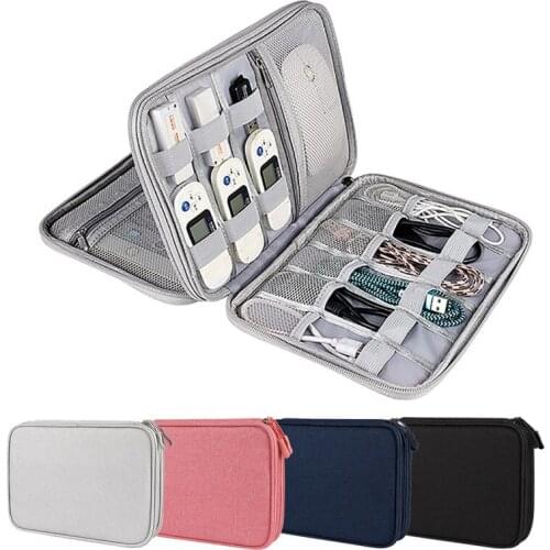 Double Layer Electronic Accessories Digital Storage Bag Travel Organzier Holder for Digital Camera Cable USB Charger Power Bank