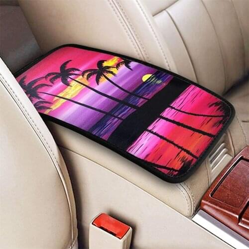 Hawaiian Coconut Tree Auto Center Console Cover Soft Car Armrest Cushion Accessories For VW Passat Peugeot 206 207 307 308 2008