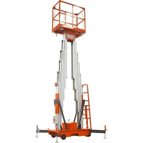 China Qiyun CE ISO 8m-300kg AC DC Power Factory Directly Hydraulic Dual Double Two Mast Aluminum Alloy Lift Platform