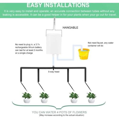 Automatic Watering Controller Intelligent Drip Irrigation Device Indoor Plants Drip Irrigation Device Indoor Water Pump Garden