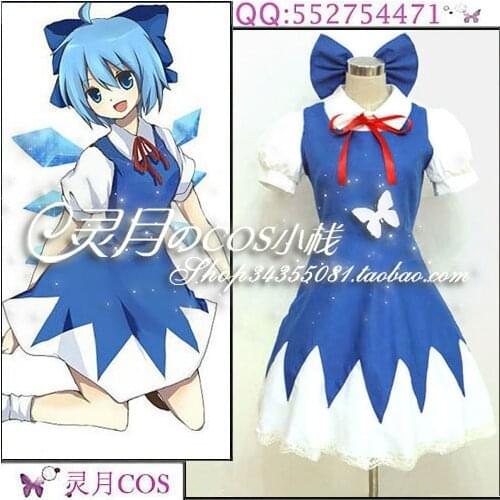Touhou Project Cirno Cosplay Costume custom any size