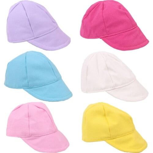 Doll Hats For 18 Inch American & 43Cm Baby New Born Doll Cute Pure color minimalist style For Our generation Doll Daily Life