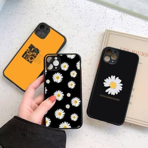 Daisy Sunflower Floral Phone Case For iphone 12 11 7 8 plus mini x xs xr pro max matte transparent cover