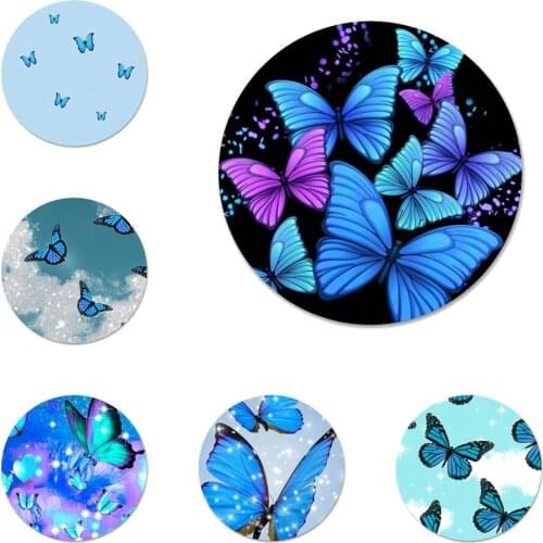New Arrival Beauty Blue Butterfly Badge Brooch Pin Accessories For Clothes Backpack Decoration gift