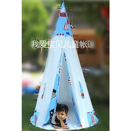 The New Large Printed Cotton Canvas Boats Rockets Game House Children Toy Tent Baby Educational Room