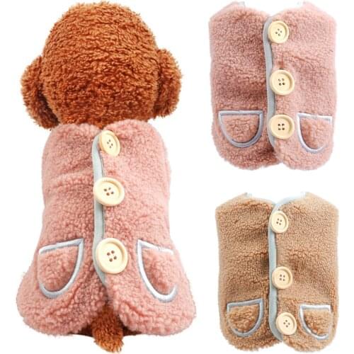 Pet Cat Plush Jacket Button Closure Vest Puppy Compression Garment dog clothes winter warm pet dog jacket