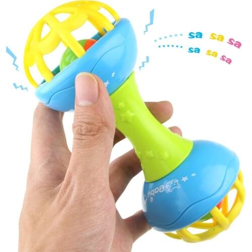 Baby Rattles Newborn Hand Bell Plastic Grasping Toy Intelligence Develop Music Mobile Educational Toddler Toy for 0-12 Months