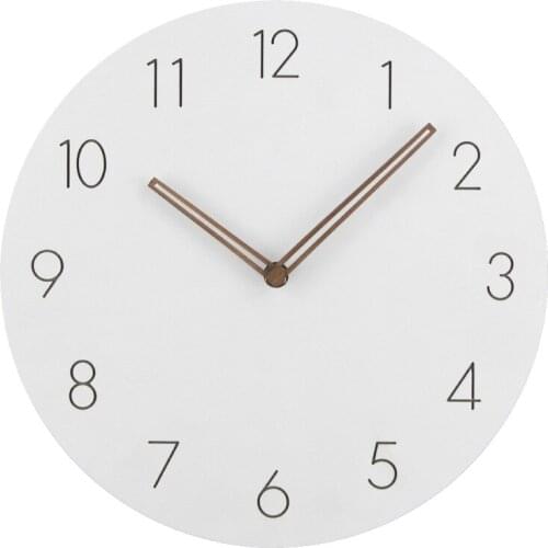 Hot Modern Simple Round Wall Clock Classics Silent Numeral MDF Wood Clock for Bedroom Office Living Room Decor