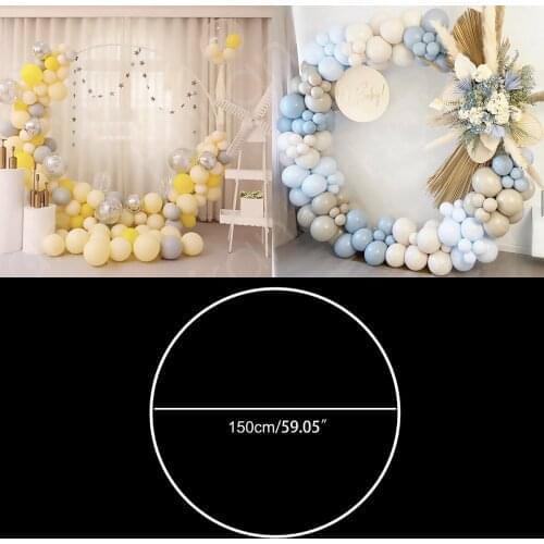 QIFU White Plastic Balloon Arch Ring DIY Background Holder Circle Ballon Column Base Baby Shower Birthday Wedding Party Decor