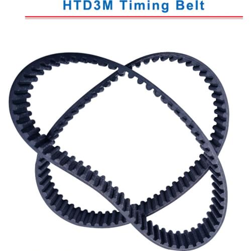 HTD3M Timing Belt with circular teeth 3M-501/504/507/511/513/516/519/522/525/528 teeth pitch 3mm belt width 10/15 mm