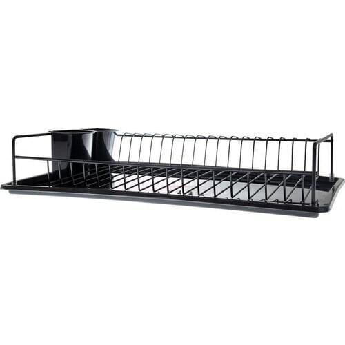 SAS Lifetime Stainless Dish Rack Bench Top Dish Drying Rack Single Layer Plate-rack Black