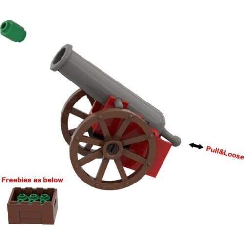 Cannon Gun Building Blocks 2527 84943 Kids Assembled Toys MOC Military Handmade Design Bricks ABS Plastic Compatible Major Brand