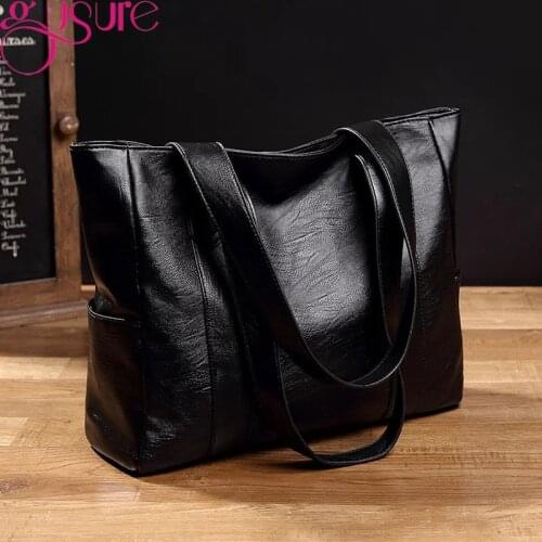 Gusure Fashion PU Leather Bucket Bag Simple Handbag Shoulder Bags For Women 2021 Luxury Brand Shopping Tote Bag sac bolsa femme