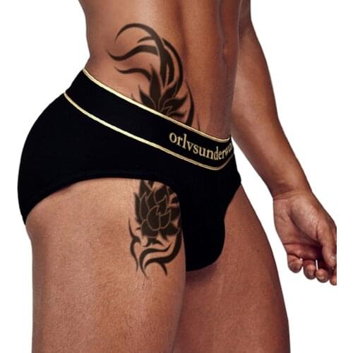 ORLVS Men Briefs Cotton Underwear Man Sexy Breathable Underpants Soft Cueca Gay Bikini Slip Homme U Convex Male Panties OR6221