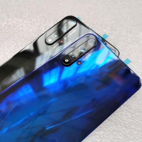 New Tempered Glass Back Battery Cover For Huawei Honor 20 Spare Parts Back Cover Door Housing + Flash Cover + Camera Lens