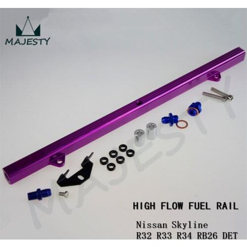 Billet High Flow Fuel Injector Rail for SKYLINE R32 R33 R34 GTR RB26DETT RB26 Purple